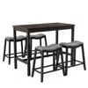 Hivvago 5-piece Dining Set With 4 Upholstered Stools