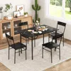 Hivvago 5-piece Dining Table Set For 4 With Kitchen Table And 4 Dining Chairs-black