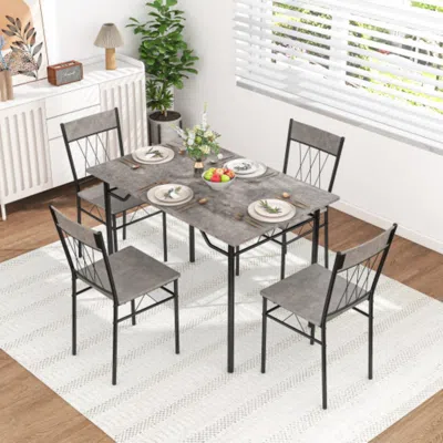Hivvago 5-piece Dining Table Set For 4 With Kitchen Table And 4 Dining Chairs-gray