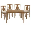 Hivvago 5 Piece Dining Table Set With 4 Chairs, Rubberwood, Weathered Oak In Brown