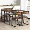 Hivvago 5 Piece Dining Table Set With Storage Rack And Metal Frame-coffee