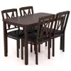 Hivvago 5-piece Dining Table Set With Wide Tabletop And Rubber Wood Legs-black In Brown