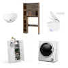 Hivvago 5-piece Modern Bathroom Suite: Over The Toilet Cabinet + Smart Toilet Bidet + Oval Sink + Floor Cabi