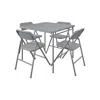 Hivvago 5-piece Square Folding Dining Table With 4 Chairs Guest Set