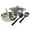 Hivvago 5-piece Stainless Steel Cookware Set With 4-qt. Dutch Oven Saucepan And Spatula In Silver