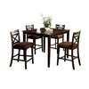 Hivvago 5 Piece Wooden Counter Height Table With Crossback Chairs, Espresso Brown