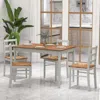 Hivvago 5-piece Wooden Dining Set With Rectangular Table And 4 Chairs-coffee