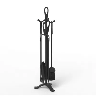 Hivvago 5 Pieces Fireplace Tool Set Fireplace Accessories With Poker-black