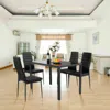 Hivvago 5 Pieces Metal Frame And Glass Tabletop Dining Set