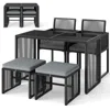 Hivvago 5 Pieces Outdoor Conversation Set With Removable Cushions For Backyard Porch-gray
