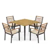 Hivvago 5 Pieces Patio Dining Set With Cushions And 1.9 Inches Umbrella Hole
