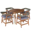 Hivvago 5 Pieces Patio Dining Set With Cushions And Pe Rattan Backrest For Garden And Backyard In Brown