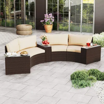 Hivvago 5 Pieces Patio Furniture Set In White