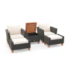 Hivvago 5 Pieces Patio Furniture Set With Loveseat And Armchairs For Porch-white