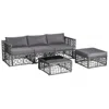 Hivvago 5 Pieces Patio Pe Rattan Wicker Sofa Furniture Set-gray