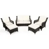 Hivvago 5 Pieces Patio Rattan Sofa Set With Cushion And Ottoman-off White In Black