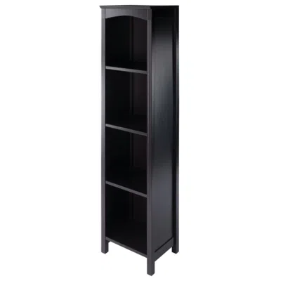 Hivvago 5-section Narrow Bookcase Espresso In Black