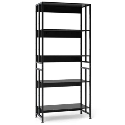 Hivvago 5-tier Bookshelf With Adjustable And Tiltable Shelves In Black