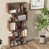 Hivvago 5-tier Bookshelf With Anti-toppling Device For Living Room Home Office-rustic Brown