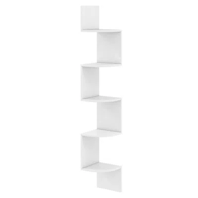 Hivvago 5-tier Corner Shelf Floating Bookshelf Wall Mounted Storage Organizer