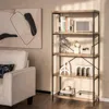 Hivvago 5-tier Industrial Bookshelf Display Storage Rack With Metal Frame-gray