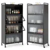 Hivvago 5-tier Kitchen Pantry Storage Cabinet With Flip-up Doors