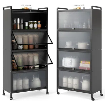 Hivvago 5-tier Kitchen Pantry Storage Cabinet With Flip-up Doors