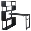 Hivvago 5-tier L-shaped Rotating Desk With Lockable Casters - Black In Black