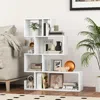 Hivvago 5-tier S-shaped Bookshelf Geometric Z-shelf Bookcase With Open Cubes-white