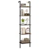 Hivvago 5 Tier Wall Mount Ladder Shelf With Anti-tipping Kits For Home Office