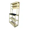 Hivvago 5 Tier White And Black Bakers Rack For Kitchen With Storage And Coffee Bar In Neutral