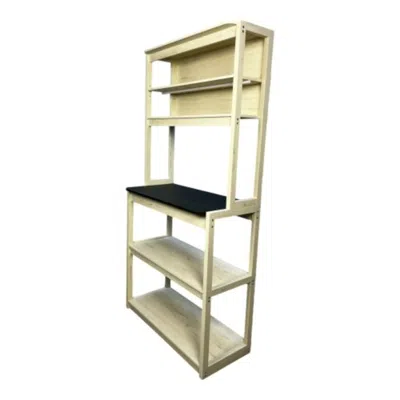 Hivvago 5 Tier White And Black Bakers Rack For Kitchen With Storage And Coffee Bar In Neutral