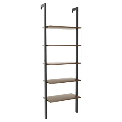 Hivvago 5-tier Wood Look Ladder Shelf With Metal Frame For Home - Black In Brown