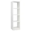 Hivvago 5 Tiers 4-cube Narrow Bookshelf With 4 Anti-tipping Kits-white