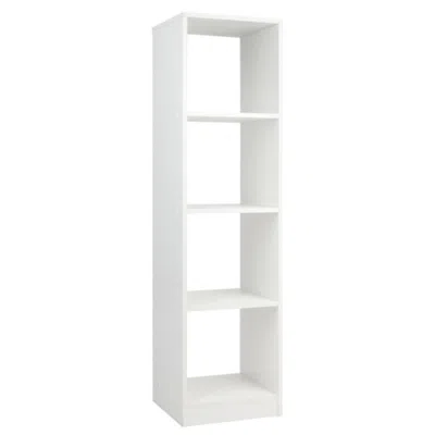 Hivvago 5 Tiers 4-cube Narrow Bookshelf With 4 Anti-tipping Kits-white