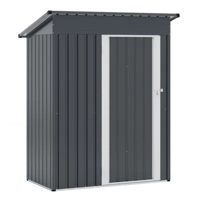 Hivvago 5 X 3 Feet Outdoor Storage Shed With Sloped Roof And Lockable Door-gray