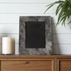 Hivvago 5" X 7" Gray Cowhide Hanging & Tabletop Picture Frame With Mat In Gray