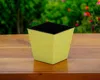 Hivvago 5" Yellow Recycled Plastic Indoor Outdoor Square Pot Planter In Yellow