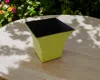 Hivvago 5" Yellow Recycled Plastic Indoor Outdoor Square Pot Planter In Yellow