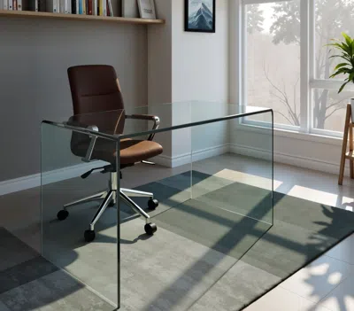HIVVAGO 50" CLEAR GLASS COMPUTER DESK