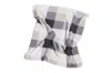 Hivvago 50" X 60" Gray And Ivory Faux Sherpa Plaid Throw Blanket In Gray