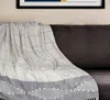 Hivvago 50" X 60" Ivory And Gray Woven Cotton Striped Throw Blanket With Fringe And Embroidery In Gray
