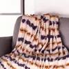 Hivvago 50" X 60" Ivory Blue And Yellow Woven Cotton Striped Throw Blanket With Tassels And Fringe In Multi