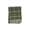 Hivvago 50" X 67" Olive Green And White Cotton Blend Woven Plaid Throw Blanket With Fringe In Green