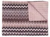 Hivvago 50" X 70" Black And Pink Cotton Kantha Chevron Throw Blanket In Multi