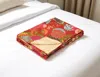 Hivvago 50" X 70" Blue Green And Red Floral Cotton Quilted Kantha Throw Blanket With Embroidery In Red