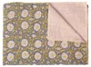 Hivvago 50" X 70" Gray And Yellow Floral Cotton Quilted Kantha Throw Blanket With Embroidery In Multi