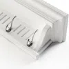 Hivvago 51" White Solid Wood Eight Hook Wall Mount Coat Rack In Silver