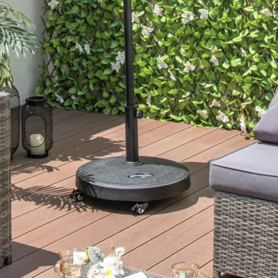 Hivvago 51lbs 20.5inch Outdoor Umbrella Base With Wheels And Handles