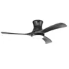 Hivvago 52 Inch Flush Mount Ceiling Fan With Led Light-black